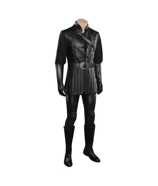 Men Medieval Fantasu Leather Light Amor Black Fullset Halloween Costume