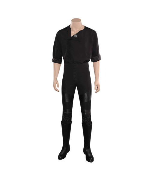 Men Medieval Fantasu Leather Light Amor Black Fullset Halloween Costume