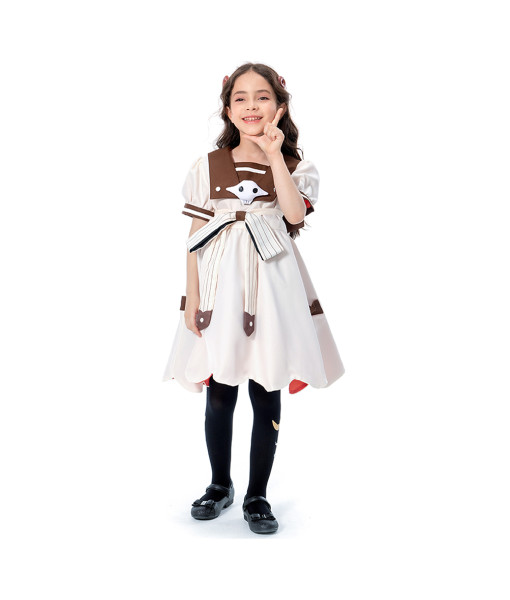 Kids Children Girl White Ghost Puff Dress Fullset Princess Dress Halloween Costume