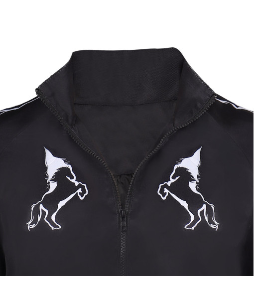 Men Black Horse Lover Pullover Hoodie Outfit