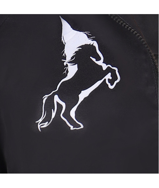 Men Black Horse Lover Pullover Hoodie Outfit