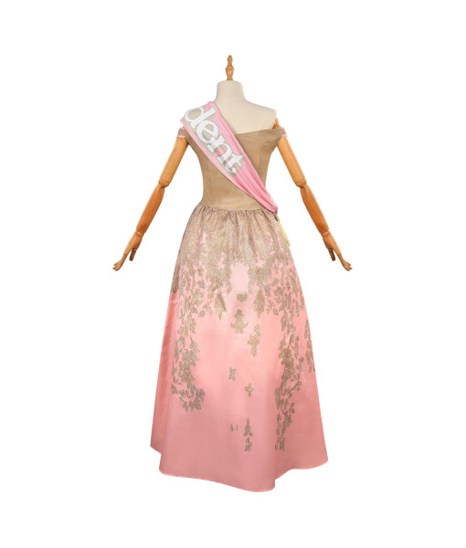 Women Vintage Miss Beauty Pageant Pink Dress Halloween Stage Costume