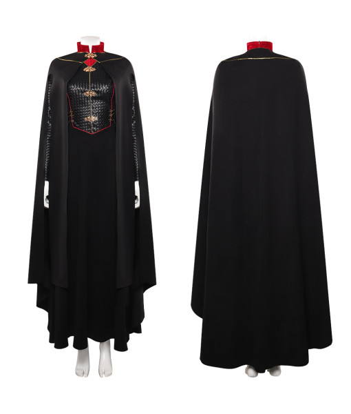 Women Medieval Fantasy Black Leather Outfit Queen Halloween Costume