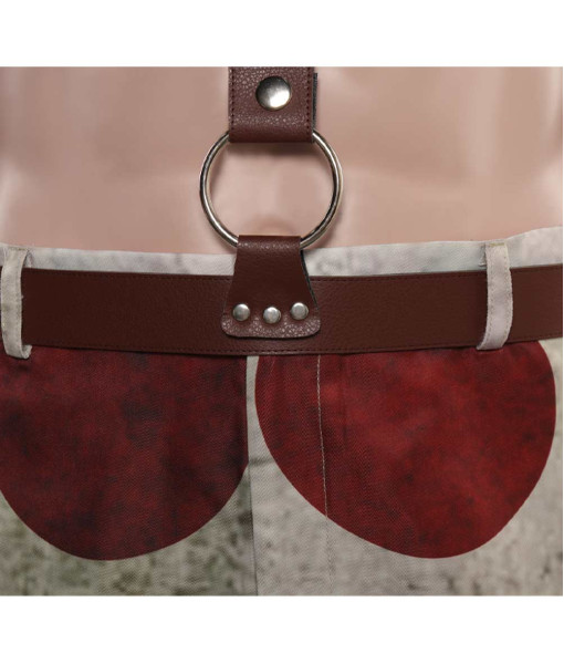 Men Brown Lychee Leather Pants Gloves Belt Outfit Apocalypse Style Halloween Costume