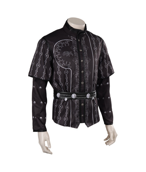 Men Medieval Fantasy Black Top Halloween Costume