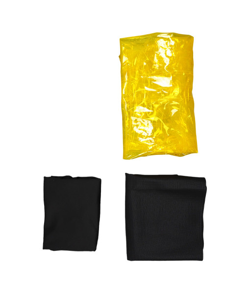 Women Yellow Plastic Coat Black Linin Sci-Fi Halloween Costume