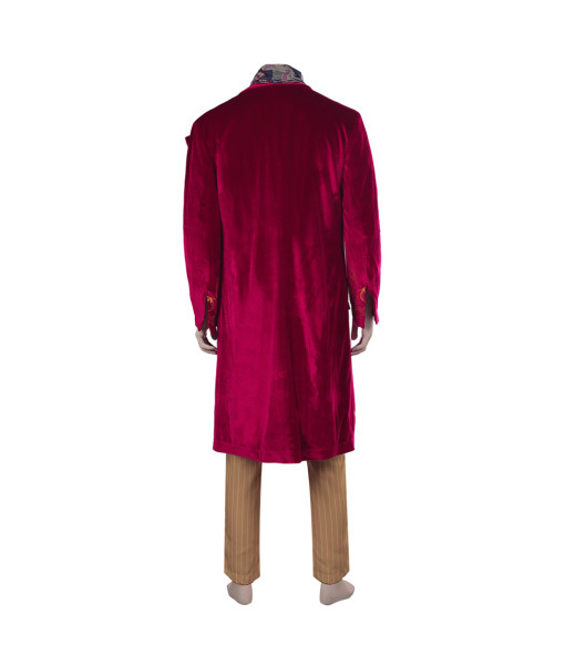 Men Dark Red Golden Trim Luxury Coat Suit Fullset Outfit Royal Style Halloween Costume