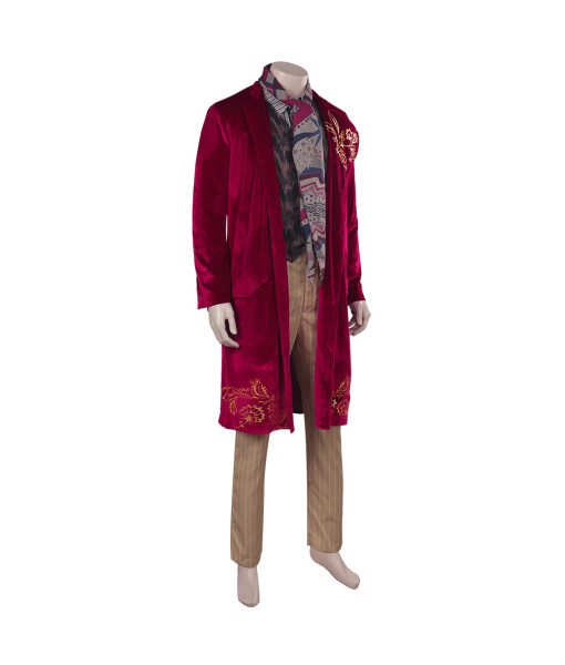 Men Dark Red Golden Trim Luxury Coat Suit Fullset Outfit Royal Style Halloween Costume