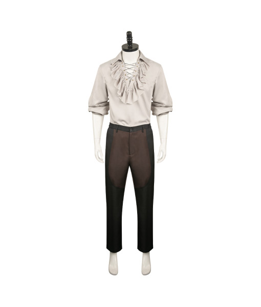 Men Medieval Fantasy White Shirt Fullset Outfit Halloween Costume