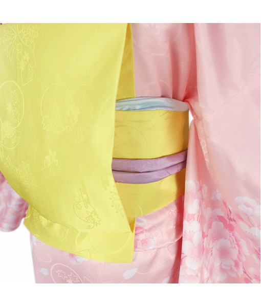 Women Japanese Outfit Pink Kimono Halloween Costume