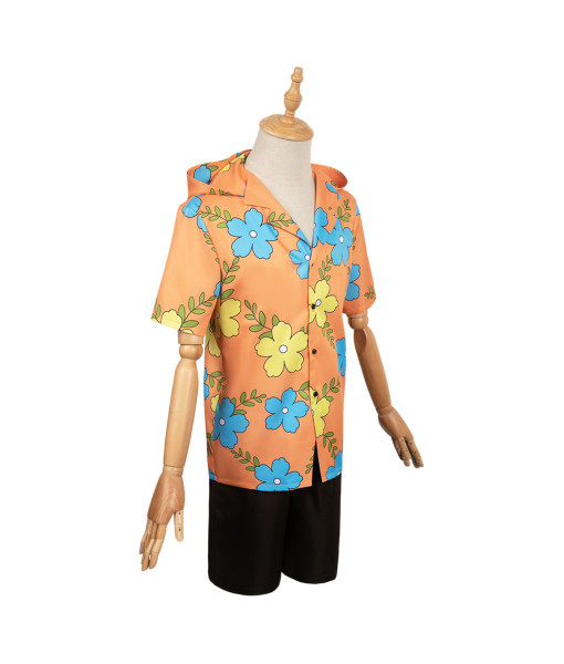 Men Yellow Printed Beach Shirt Hawaii Style Summer Outfit