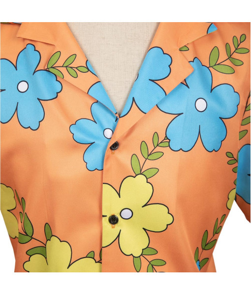 Men Yellow Printed Beach Shirt Hawaii Style Summer Outfit