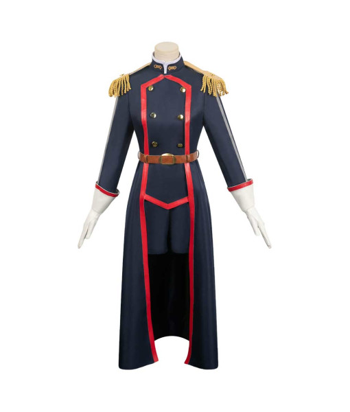 Women Black Military Uniform Long Suit Version Halloween Costume