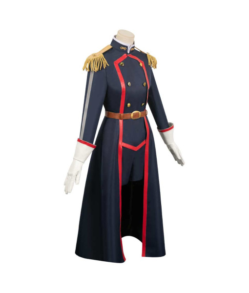 Women Black Military Uniform Long Suit Version Halloween Costume