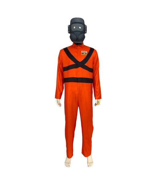 Adult Orange Radiation Suit and Gas Mask Fullset Halloween Costume