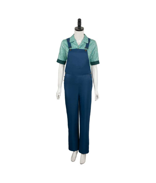 Women Jean Overalls Blue Shirt Lining Halloween Costume