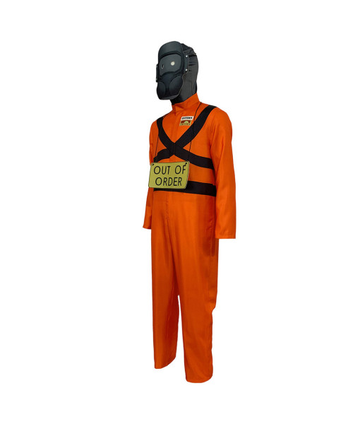 Kids Children Orange Radiation Suit and Gas Mask Fullset Halloween Costume