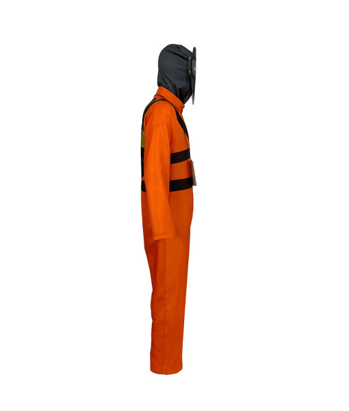 Kids Children Orange Radiation Suit and Gas Mask Fullset Halloween Costume