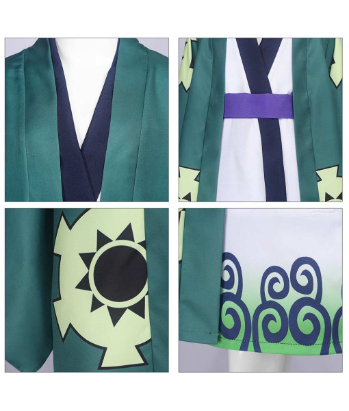 Kids Children Green Kimono Halloween Costume