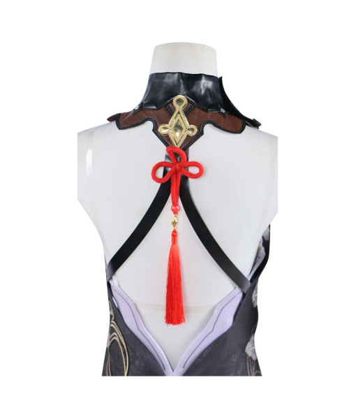 Women Flare Sleeve Black Chinese Cheongsam Alter Slim Dress Halloween Costume