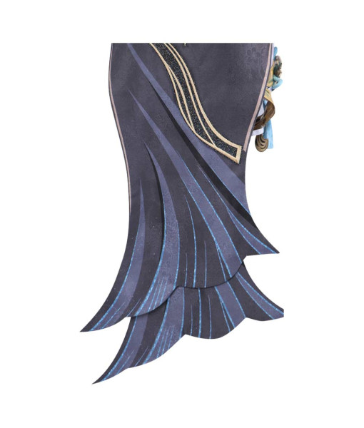 Women Flare Sleeve Black Chinese Cheongsam Alter Slim Dress Halloween Costume