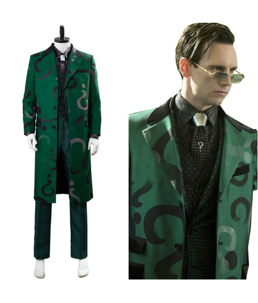 Edward Nygma Gotham 5 The Riddler Cosplay Uniform Green Cosplay Costume