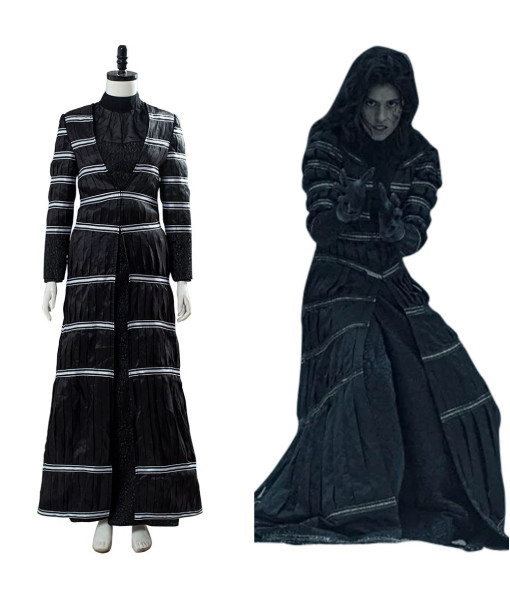 Yennefer The Witcher TV 2019 Yennefer of Vengerberg Stripe Black Thin Coat Blouse Trousers Set Cosplay Costume