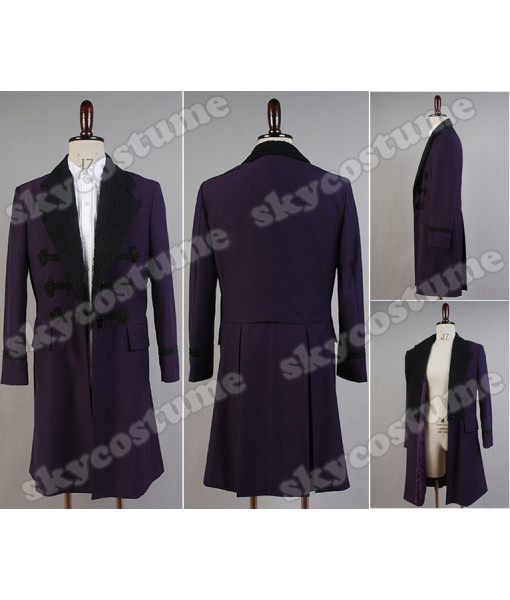 Doctor Who 11th Dr. Purple Wool Frock Coat Cosplay Costume from Doctor Who