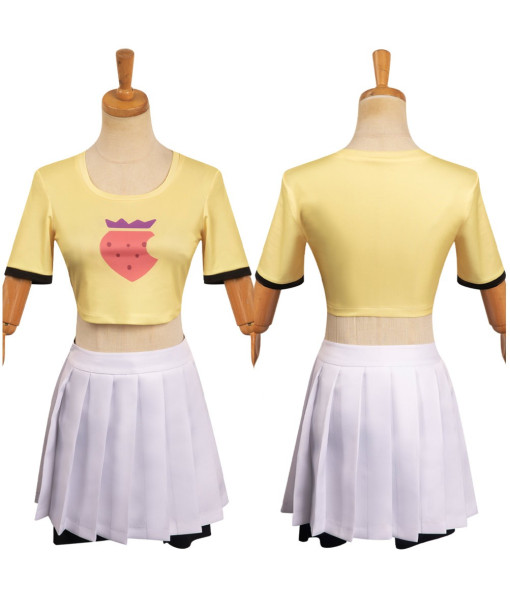 Women Yellow T-shirt White Skirt Sportwear Casual Outfit