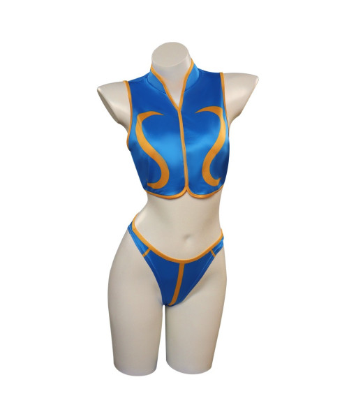 Women Blue Sexy Sleeveless Swimsuit Halloween Costume