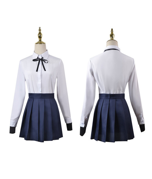 Women White Shirt Skirt Suit School Uniform JK Uniform Fullset Halloween Costume