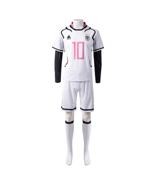 Men White No.10 Printed Soccer Team Uniform 