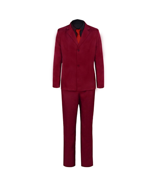 Men Red Suit Black Lining Fullset Outfit