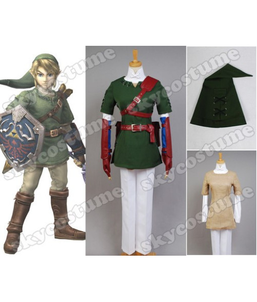 The Legend of Zelda Zelda Link Cosplay Costume Outfit from The Legend of Zelda
