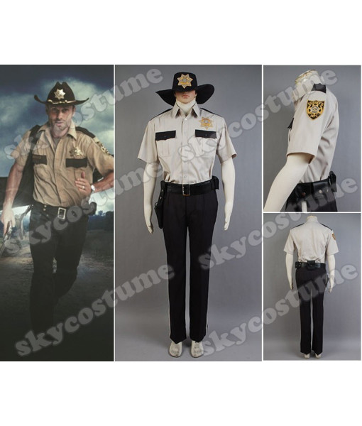 The Walking Dead Sheriff Rick Grimes Zombie Adult Halloween cosplay costume from The walking Dead
