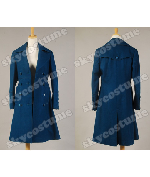 Doctor Who Amy Teal Wool Coat Cosplay Costume from Doctor Who