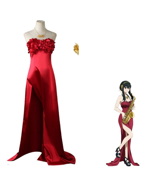 Yor Forger Spy × Family Red Dress Halloween Cosplay Costume