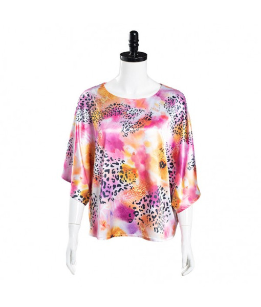 1980s Retro Colored Padding Loose Shirt 