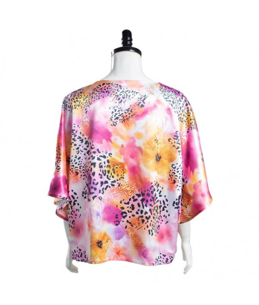 1980s Retro Colored Padding Loose Shirt 