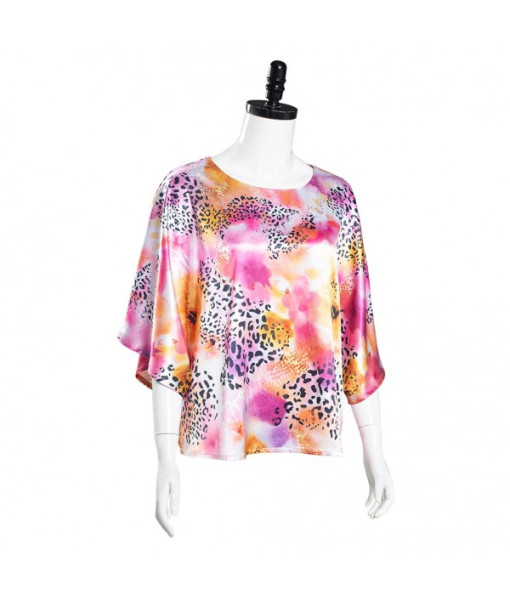 1980s Retro Colored Padding Loose Shirt 