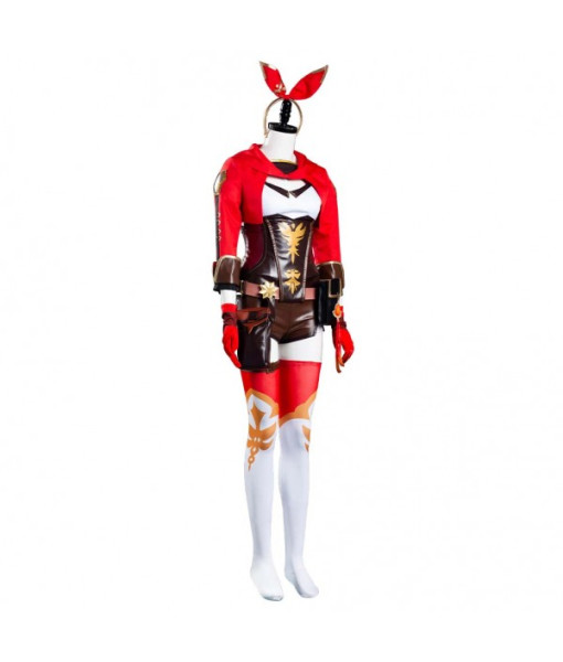 Amber Genshin Impact Jumpsuit Outfit Halloween Cosplay Costume