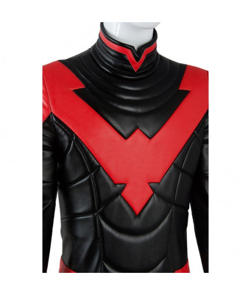 New 52 Red Batman Young Justice Nightwing Jumpsuit Cosplay Costume