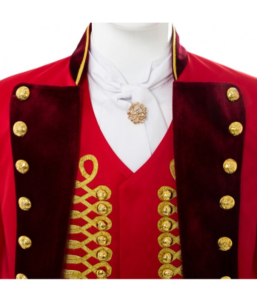 Men Circus High Hat Red Uniform Circus Master Cosplay Halloween Costume