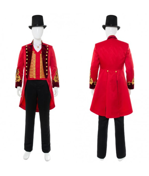 Men Circus High Hat Red Uniform Circus Master Cosplay Halloween Costume