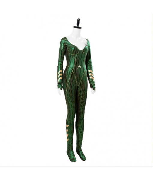 Mera Aquaman 2018 Superhero Green Jumpsuit Cosplay Costume