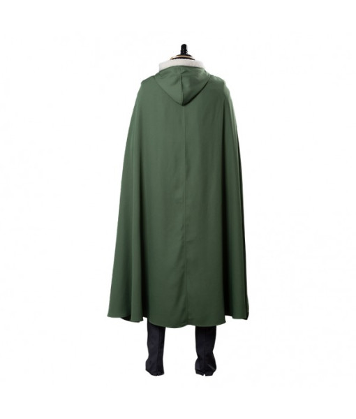 Men Fantasy Ranger Green Cloak Amor Soilder Role Play Halloween Costume