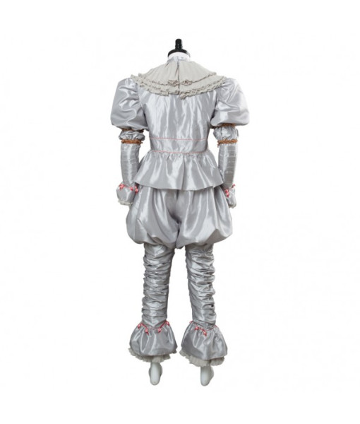 Men White Creepy Clown Fullset Halloween Costume