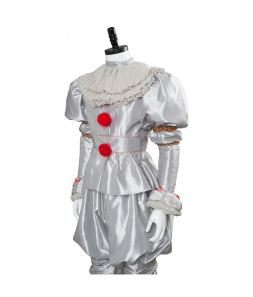 Men White Creepy Clown Fullset Halloween Costume