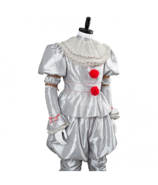 Men White Creepy Clown Fullset Halloween Costume