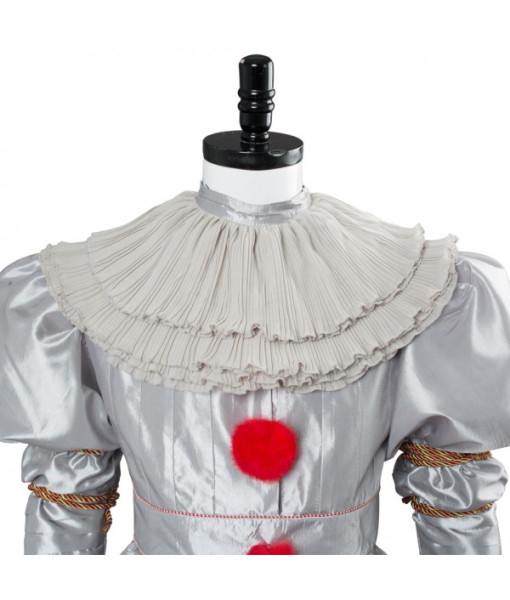 Men White Creepy Clown Fullset Halloween Costume